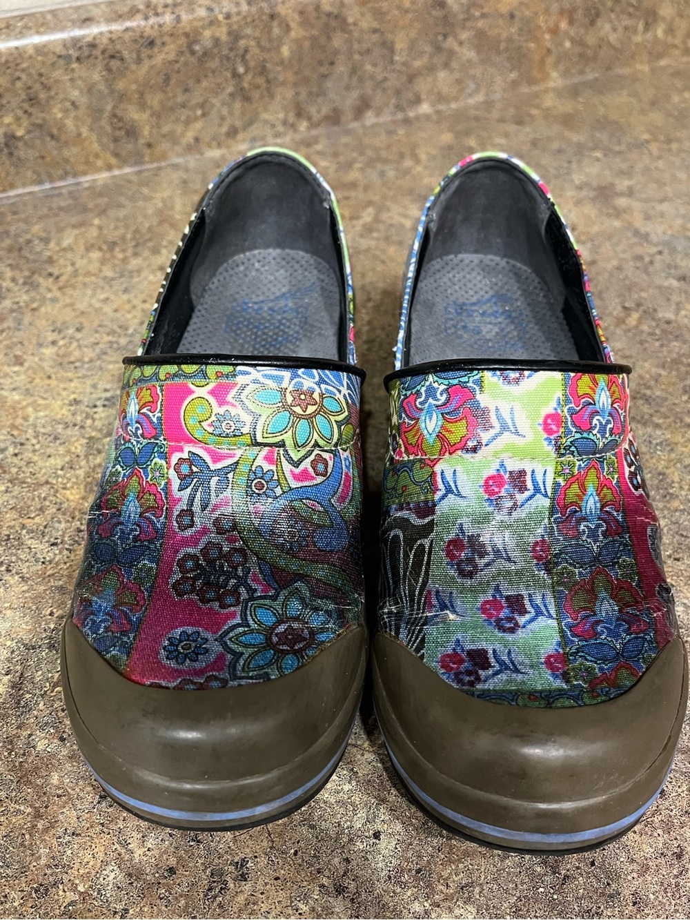 Dansko Professional Clogs EU 37 (7 US)Floral Patchwork Slip Resistant Nurse Shoe